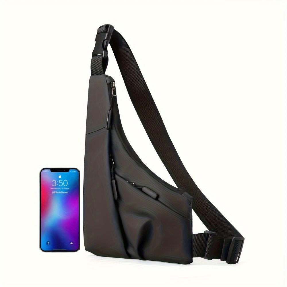 1pc Men's Chest Bag - Adjustable Crossbody Bag with Lightweight Design & Secure Strap, Compact Messenger Bag for Travel, Work, College, Everyday Use - Unisex Sling Bag for Men & Women (Black), College Essentials, Minimalist Style, Highquality Fabric, Urba
