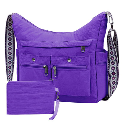 Nylon Crossbody Bag Set (2PCS) for Women and Men– Lightweight Waterproof Multi-Pocket Shoulder Bags, Lightweight Travel Purses, Casual Messenger Handbags for Daily Use, Work, Shopping, Outdoor