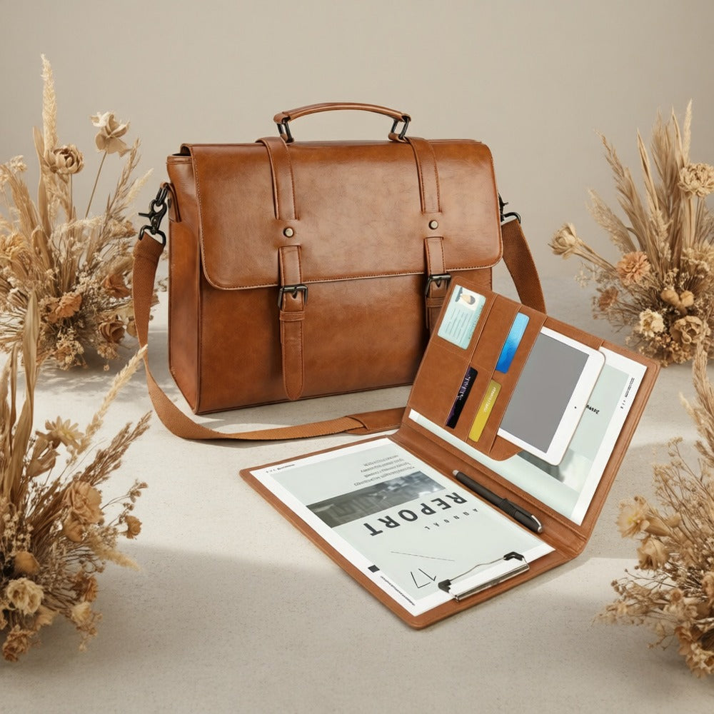 Laptop Bag – 15.6 Inch, PU Leather, for Work & School | Bag Vero – detail view 6