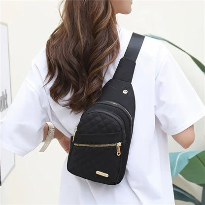 Introducing a New Women'S Fashion Chest Bag, Which Can Also Be Used As a Shoulder Or Messenger Bag. It Features a Diamond Pattern, an Adjustable Shoulder Strap, And a Zipper Design. This Bag Is Perfect for Convenient Travel