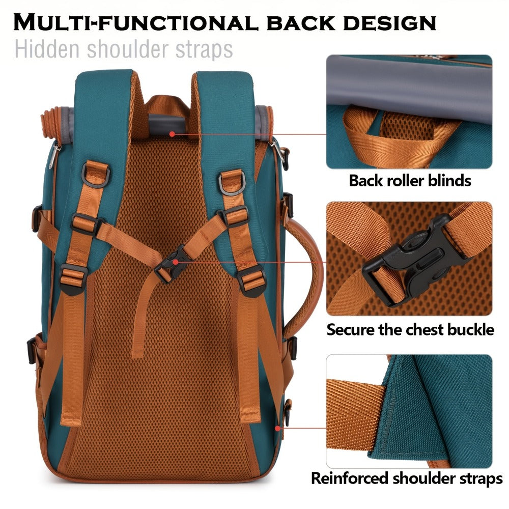 Laptop Backpack – 9-Pocket, 45L, Trolley Sleeve, for Travel | Bag Vero – detail view 12