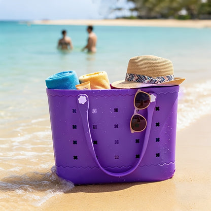 [Beach Essentials Gift] New Spring EVA Tote Bag High Quality Beach Bag, Spill-Proof, Easy to Clean Sturdy And Durable Tote Bag Extra-Large Capacity for Shopping, Travel, Parties, Outdoor Activities, Beach Essentials Perfect New Year Gift for Loved Ones An