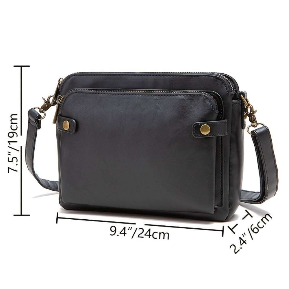 New PU Soft Handbag for Women, Three-Tier Purse, Crossbody Clutch, Premium Quality Multi-Layer Card Holder, Versatile Women'S Shoulder Bag