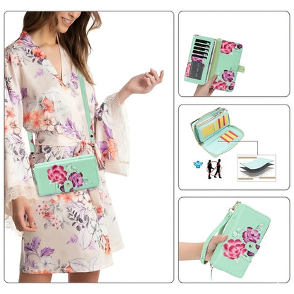 1pc Elegant Floral Clutch Wallets for Women- Zipper Handbag Fashion Large Capacity Long Wallet Clutch Bag Phone Bag Multi-card Card Holder Coin Purse for Women Wallet Set