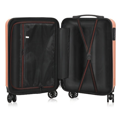 Two-Piece Luggage Set (20" And 14" Backpack) for Travel, Featuring Checked Suitcases That Are Lightweight And Portable, with Hard Sides And Spinner Wheels, Available in Rose Golden, Black, And Dark Blue
