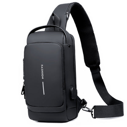 Waterproof Oxford Cloth Shoulder Bag Chest Bag Crossbody Sports Backpack Password Lock Anti-theft Suitable For Outdoor Waybill Daily Travel