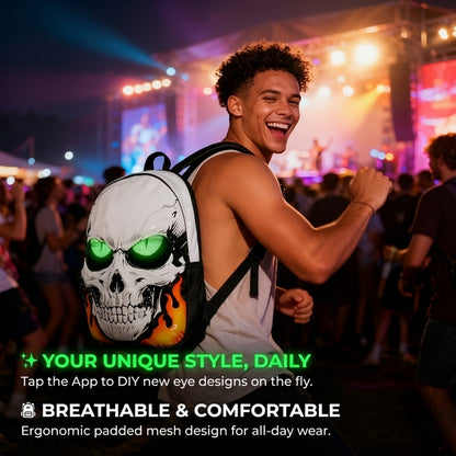 Laptop Backpack – Large Capacity, Led Skull Programmable App Controlled | Bag Vero – detail view 19