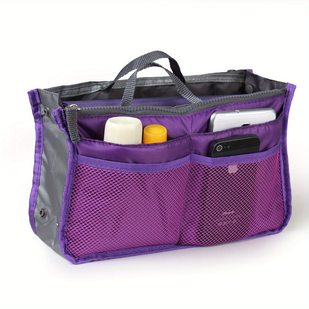 2 Packs Multifunctional Women Lady Travel Insert Handbag Organiser Makeup Bags Toiletry Purse Liner w/Hand Strap Cosmetic Bag -  For Women -  Perfect for Travel & Everyday Use - Ideal Gift for Her