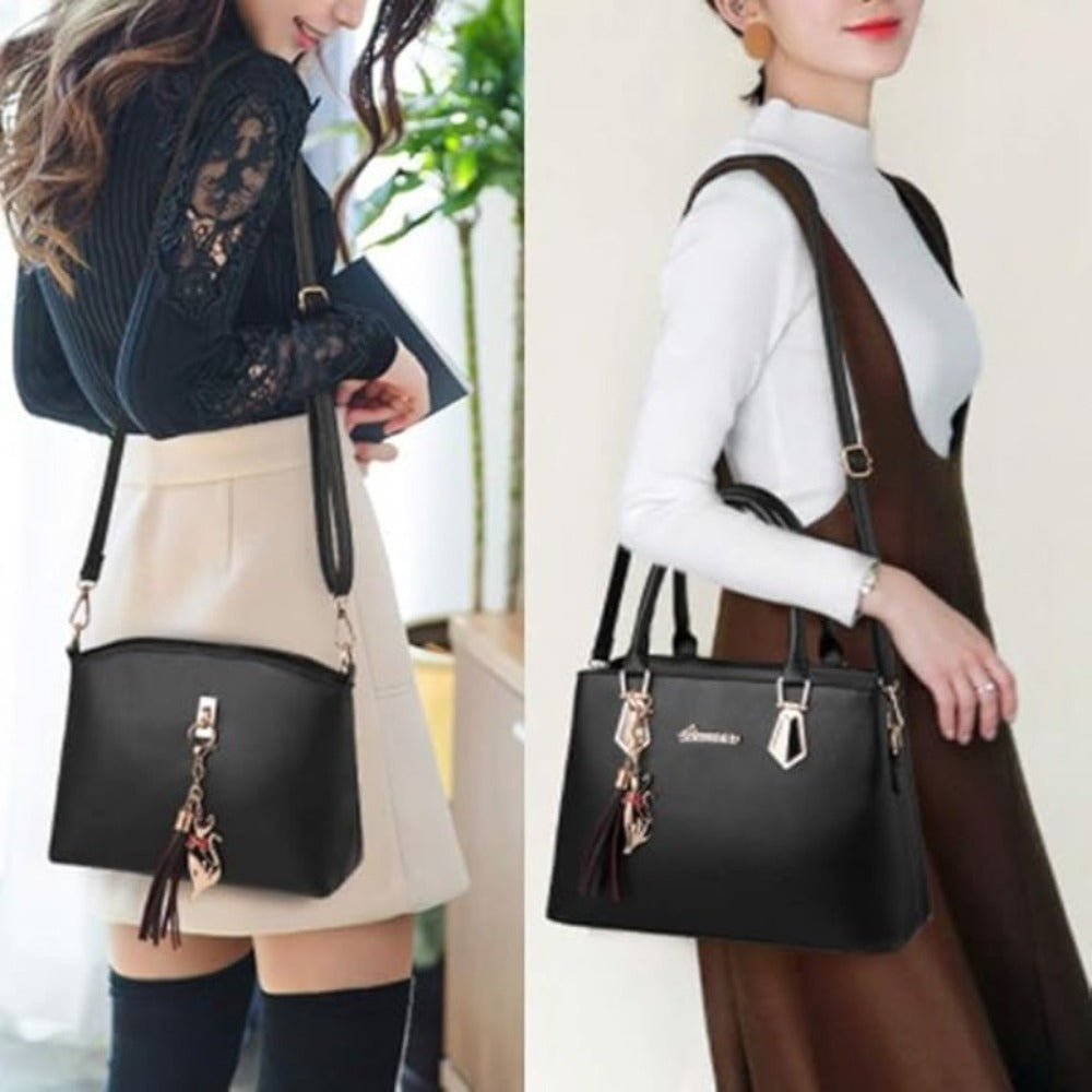 2pcs Ladies' Fashionable And Versatile Bag, Large Capacity Casual Handbag, Simple Single Shoulder Crossbody Bag, Cat Pendant Tassel Bag, Exquisite Y Scarfs, Suitable for Gifting Girlfriends, Wives, Parents for Best Birthday Gifts