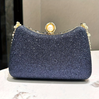 [Rhinestone Clutch Bag] Luxurious Rhinestone Clutch - Evening Bag for Women with Detachable Chain Strap - Elegant Accessory