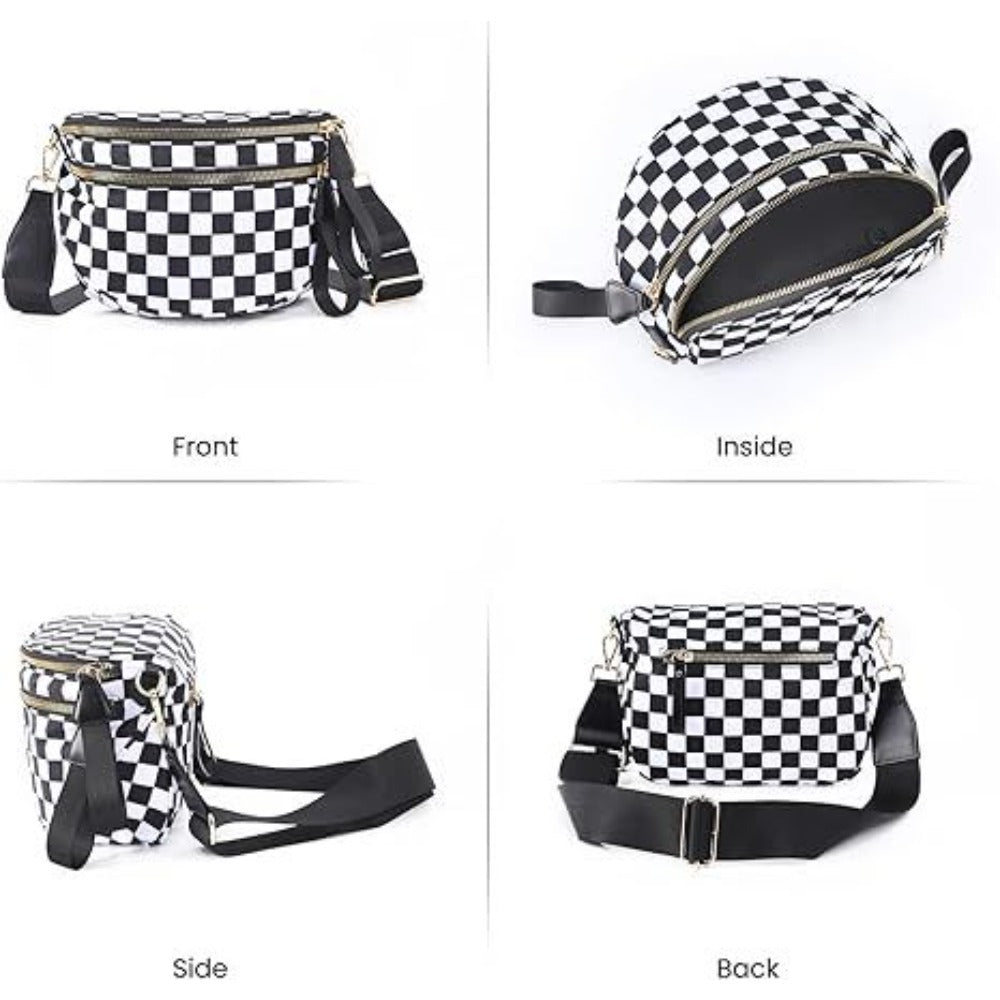 Women's Versatile Soft Plaid Crossbody Bag, Large-capacity Shoulder Crossbody Bag, Outdoor Convenient Hand-held Shoulder Plaid Bag