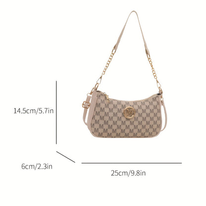 Vintage Style PU Crossbody Bag with Two Shoulder Straps, Can Be Worn On One Shoulder Across The Body, Adjustable, Removable Shoulder Strap, with Zipper Closure, Nylon Lining, Foldable Design, Women's Secure Zipper Bag Purse