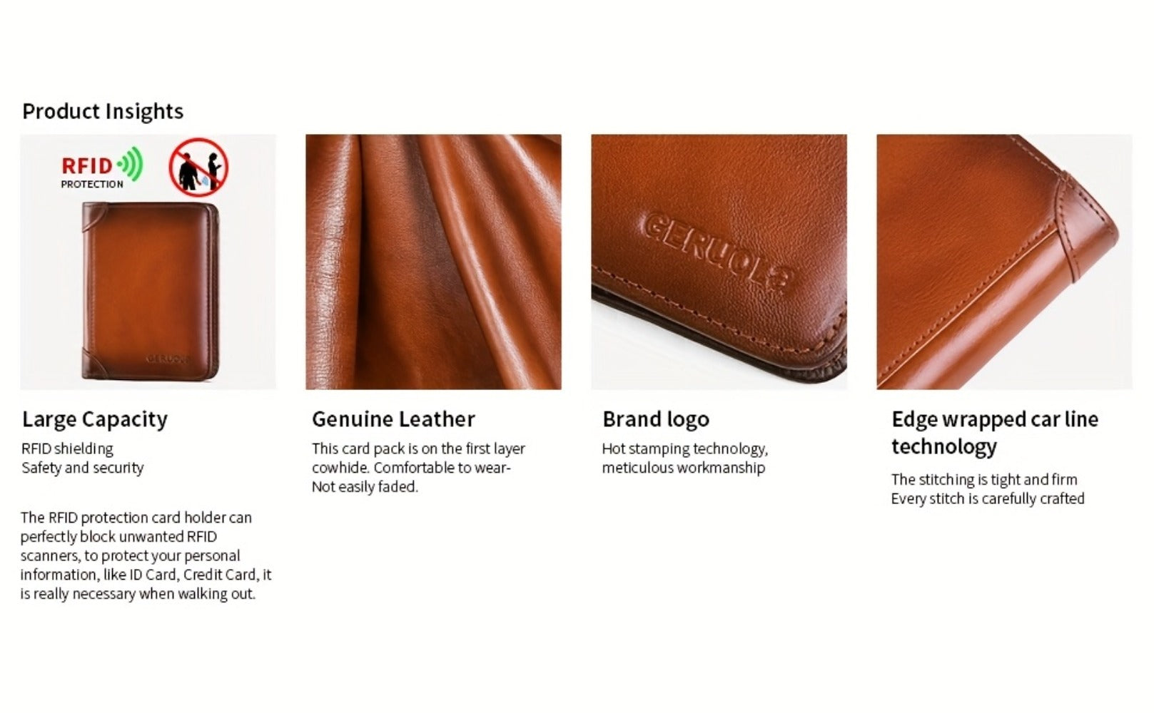 Men's Wallet – RFID Blocking, Short Trifold Money Clip Rfid | Bag Vero – detail view 19