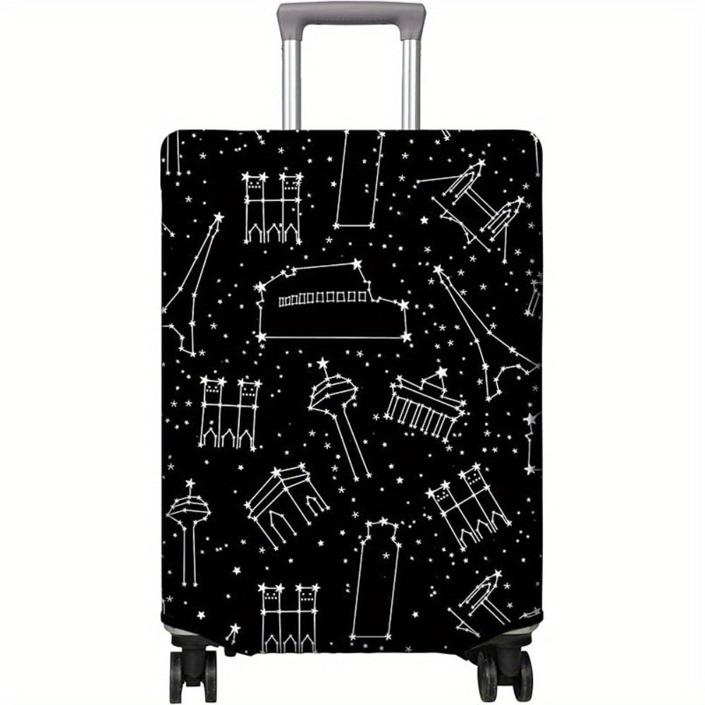 Travel Luggage Cover Suitcase Protector Fits 18-32 Inch Luggage Wheel Covers Patterned Travel Related Items Flower Luggage Protector Elastic Luggage Anti-Scratch S-XL Suitcase Cover M