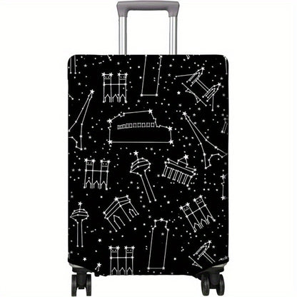 Travel Luggage Cover Suitcase Protector Fits 18-32 Inch Luggage Wheel Covers Patterned Travel Related Items Flower Luggage Protector Elastic Luggage Anti-Scratch S-XL Suitcase Cover M