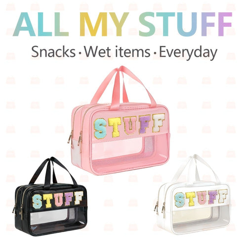 PU Wet Dry Separation Tote Bag, Double Layer Wet Dry Separation Design with Drainage Net, High Quality PVC Layer, Ideal for Daily Outings And Storage