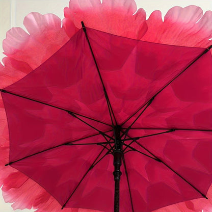 Manual Open/Close Vibrant Pink Peach Blossom Sun with UPF, 8-Rib Carbon Fiber Frame & Polyester Canopy - Portable Outdoor Shade Suitable for Travel, Camping, Parties & Decorative /Outdoor Parasol