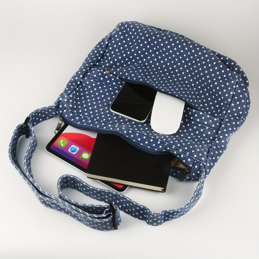 Canvas Hobo Crossbody Shoulder Tote Bag for Women And Men W/Multi-Pocket Casual Purse Messenger Bags Travel Work