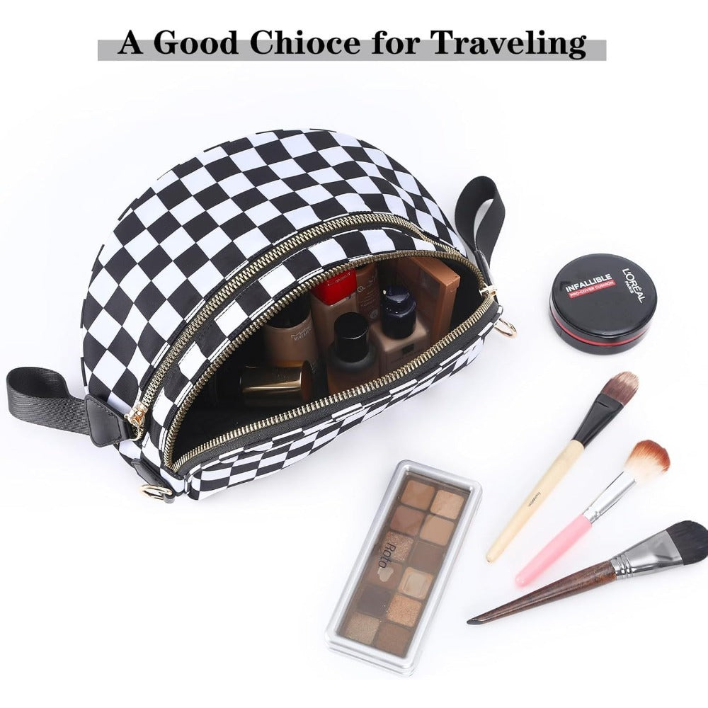 Women's Versatile Soft Plaid Crossbody Bag, Large-capacity Shoulder Crossbody Bag, Outdoor Convenient Hand-held Shoulder Plaid Bag