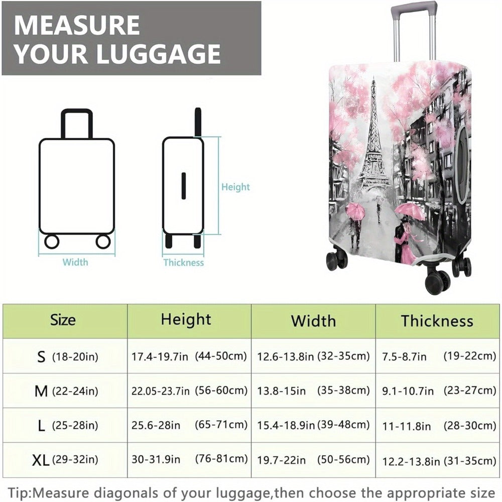 Travel Luggage Cover Suitcase Protector Fits 18-32 Inch Luggage Wheel Covers Patterned Travel Related Items Flower Luggage Protector Elastic Luggage Anti-Scratch S-XL Suitcase Cover M
