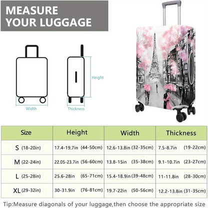 Travel Luggage Cover Suitcase Protector Fits 18-32 Inch Luggage Wheel Covers Patterned Travel Related Items Flower Luggage Protector Elastic Luggage Anti-Scratch S-XL Suitcase Cover M