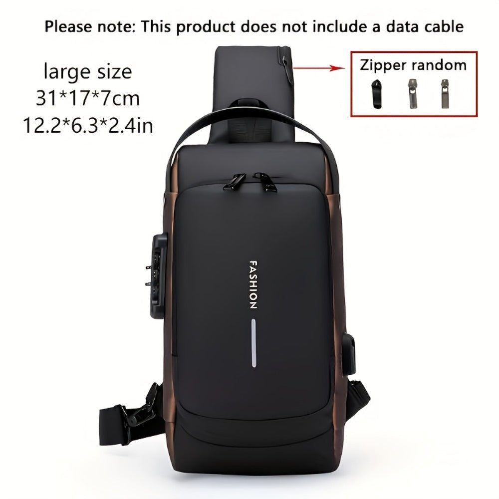 Anti-Theft Backpack, High-Capacity Adjustable Crossbody Backpack | Men'S, Anti-Theft Password Lock, Durable Fabric, Multi-Compartment Design, Secure Zipper Closure, Secure Travel Bag, It'S an Excellent Gift for Your Family And Friends