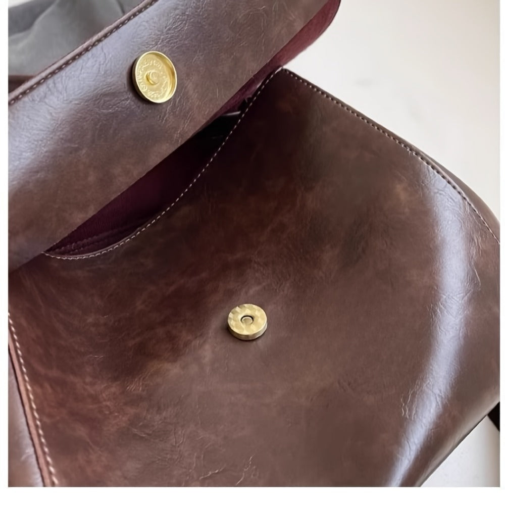 Crossbody Bag for Women – Vintage Leather Satchel Handmade Top | Bag Vero – detail view 19