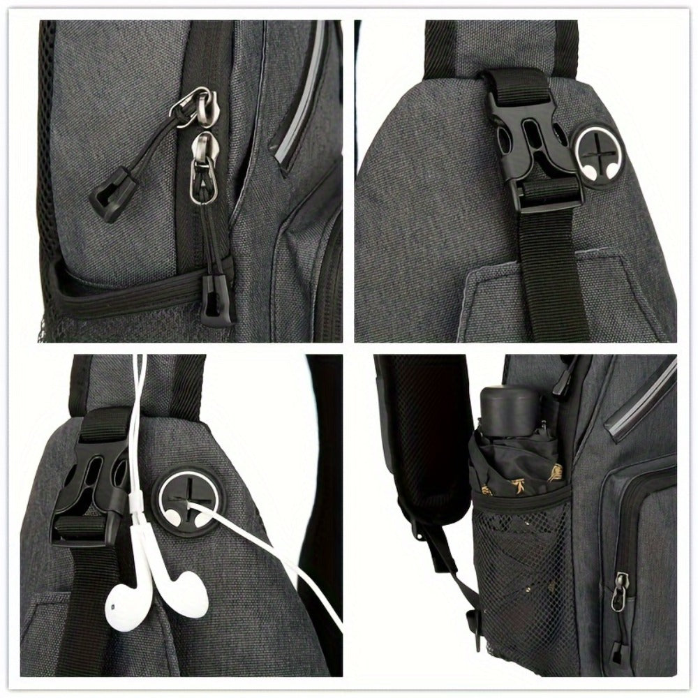 Lightweight Crossbody Sling Backpack for Women & Men - Large Capacity Chest Bag with Multi-Compartment, Adjustable Strap, Hands-Free Diagonal Pack for Hiking, Travel, Commuting - Casual Daypack ()