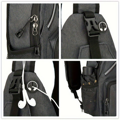 Lightweight Crossbody Sling Backpack for Women & Men - Large Capacity Chest Bag with Multi-Compartment, Adjustable Strap, Hands-Free Diagonal Pack for Hiking, Travel, Commuting - Casual Daypack ()