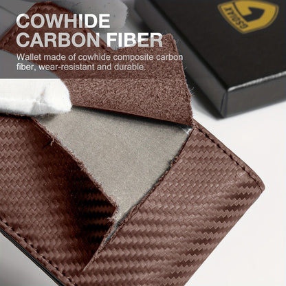 Mens Slim Wallet RFID Blocking Bifold Wallets for Men Minimalist Genuine Faux Leather Carbon Fiber Card Holder Money Clip Thin Mens with Gift Box