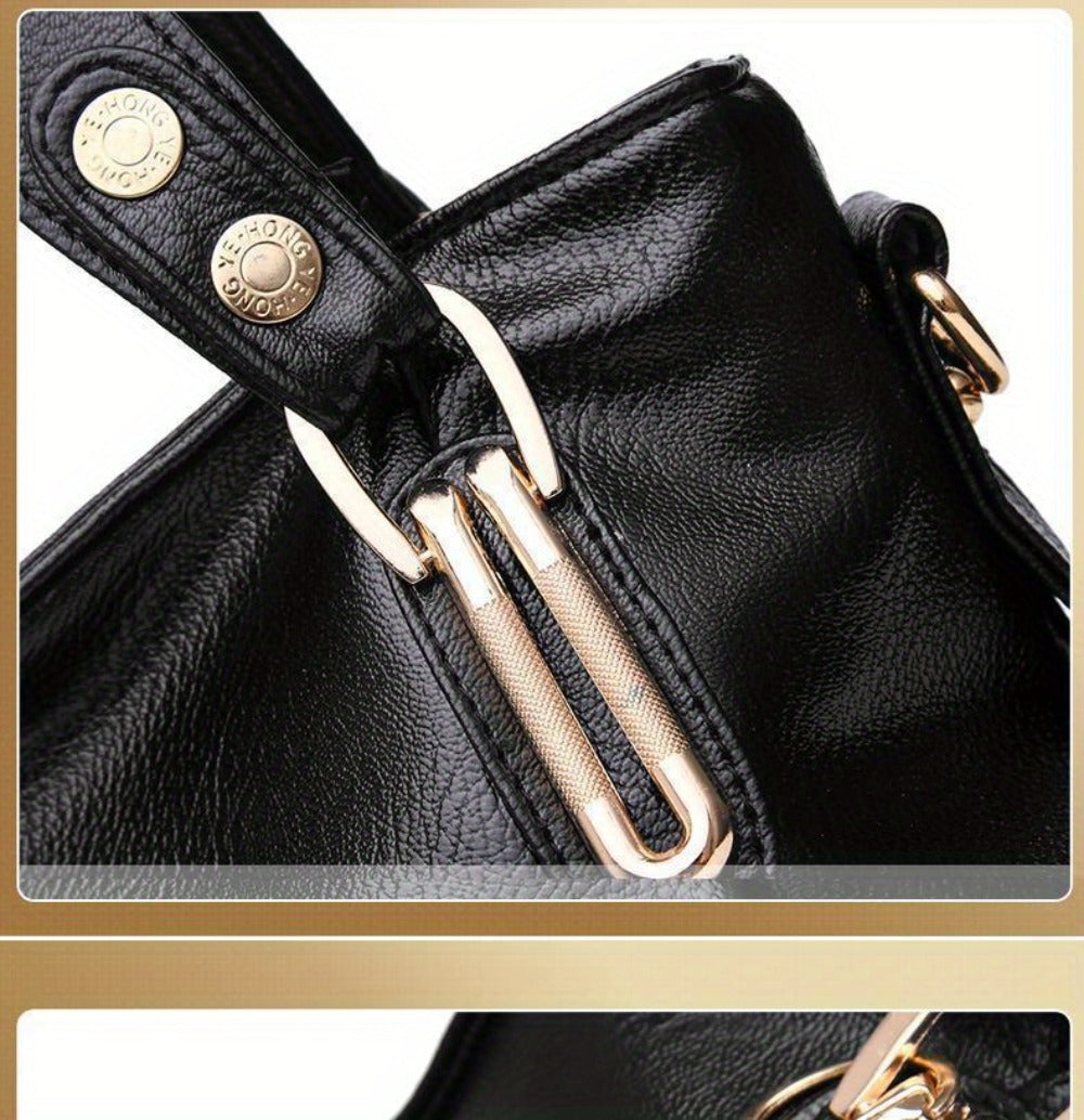 PU Stylish Spacious Women'S Tote, Soft Shoulder Bag, Crossbody Bag with Tassel Accents, Multiple Pocket Design, Ideal for Dates, Shopping, And Commuting