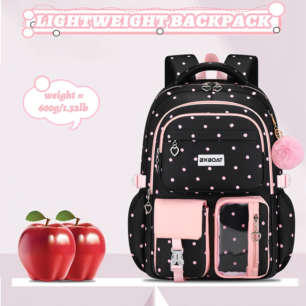 3pcs Teenage School Backpack Handbag Storage Bag Set | 15.6-inch Laptop Backpack, Cute and Large Capacity with Multiple Pockets, Smooth Zipper, Casual Style, Lightweight, Trolley Sleeve, for Back to School and Daily Use, For Teenager, For Teenager