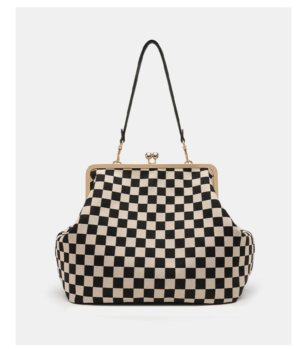 [Holiday Gifts] Affordable Luxury Niche Clasp Bags, Checkered Evening Clutches, Spacious Tote Bags, Shoulder Bags, Women's Handbags, Holiday Gifts, Birthday Gifts