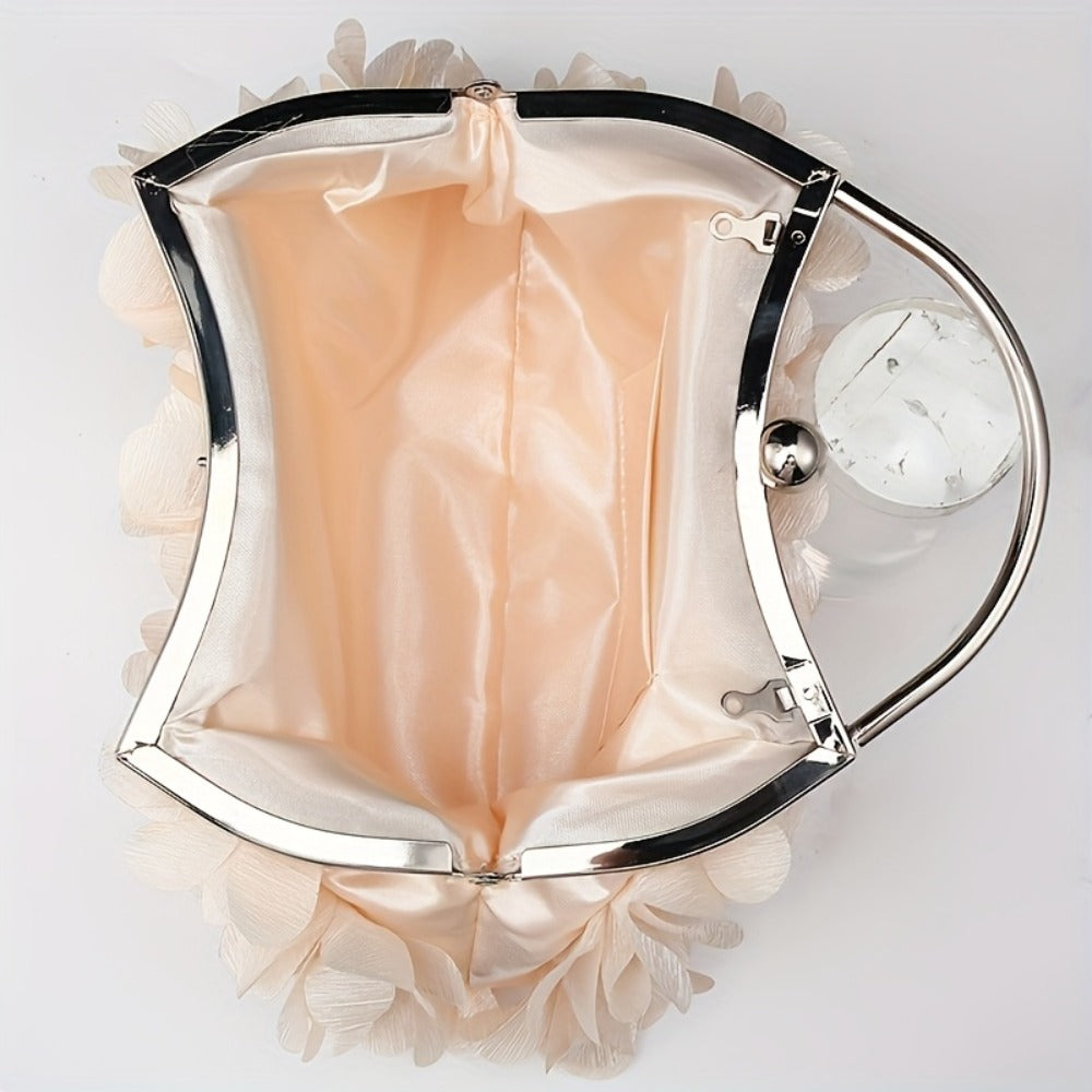 Elegant Style Woman Handbag - Fabric Flowers Petal Bags, Fashion Design Evening Bag Crossbody Bags