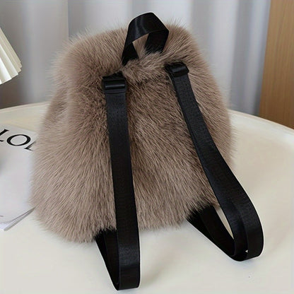 1pc Women'S Backpack Women'S Small Backpack Travel Small Bag Plush Element Backpack Multi-Purpose Backpack Fashion Casual Backpack