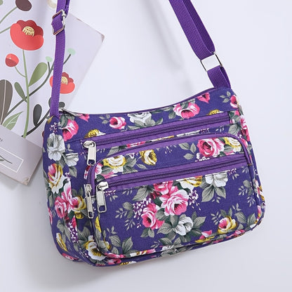 A Stylish Shoulder Bag for Women Featuring Floral Prints, This Bag Includes Multiple Pockets And an Adjustable Strap. It'S a Versatile Storage Solution, Complete with a Coin Purse And Women'S Wallet, Ideal for Daily Outings, Shopping