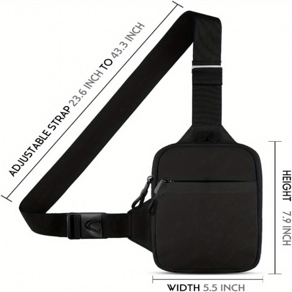 [For Men Women Travelling] Mini Crossbody Sling Bag Chest Bag Dual Pocket Belt Bag Running Phone Holder for Men Women Workout Travelling