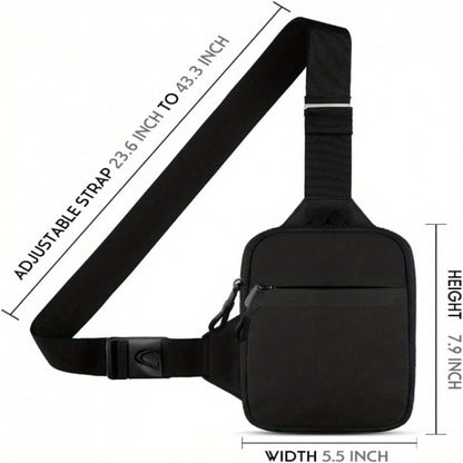 [For Men Women Travelling] Mini Crossbody Sling Bag Chest Bag Dual Pocket Belt Bag Running Phone Holder for Men Women Workout Travelling