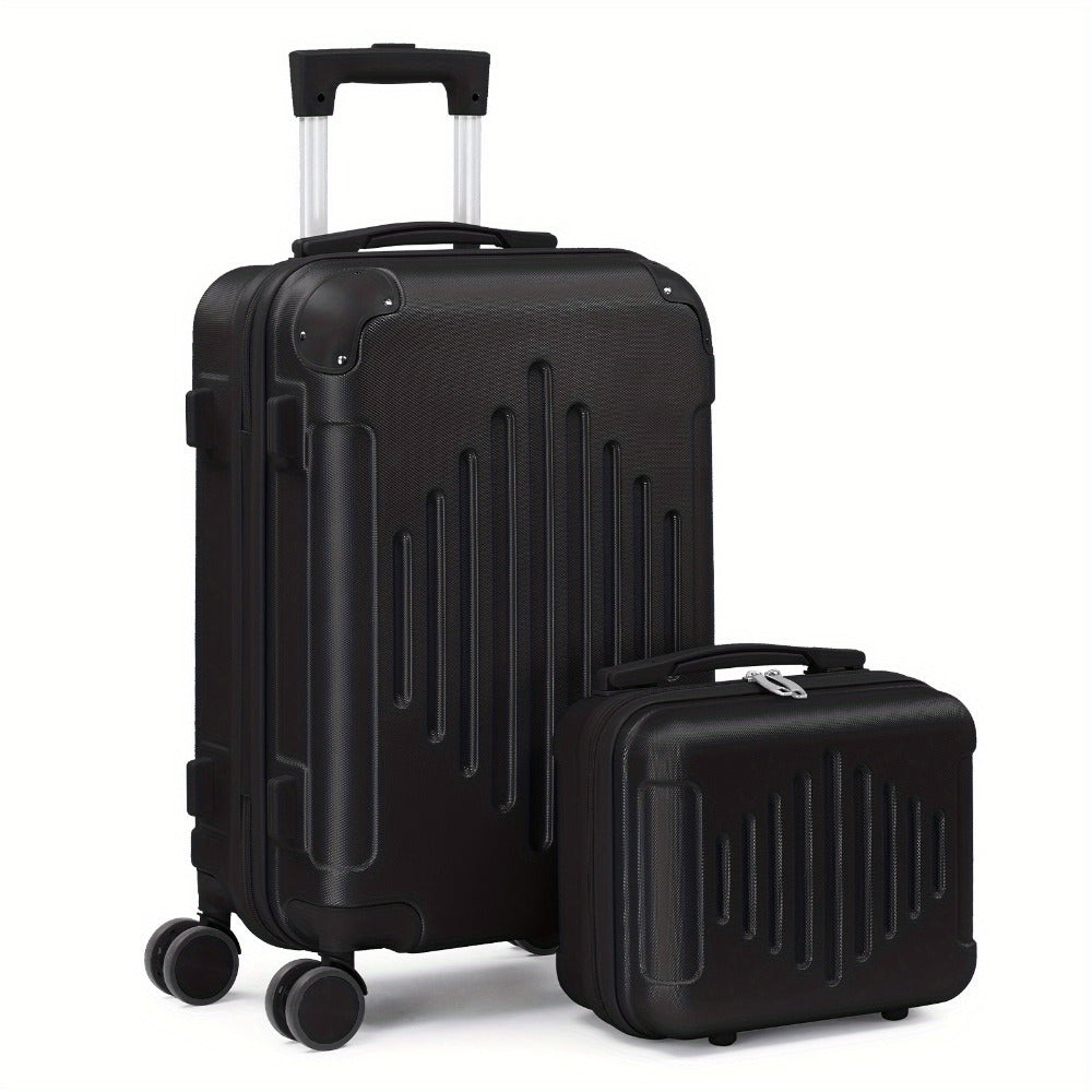 2pcs 20"+12" Lightweight Hardside Luggage Set, Spinner Suitcase Carry-On + Checked Bag, TSA Lock, Airline Approved, Durable Travel Luggage for Women & Men