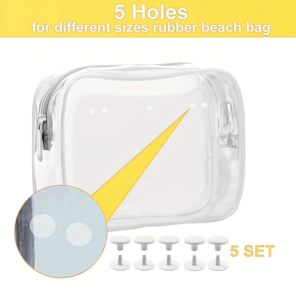 3 Packs Clear Beach Tote Bag with 2 Pack Insert Hooks Additions for Beach Bags Travel Makeup Clean Toiletry Brush Organizer Cosmetic Divider Storage Inner Pouch