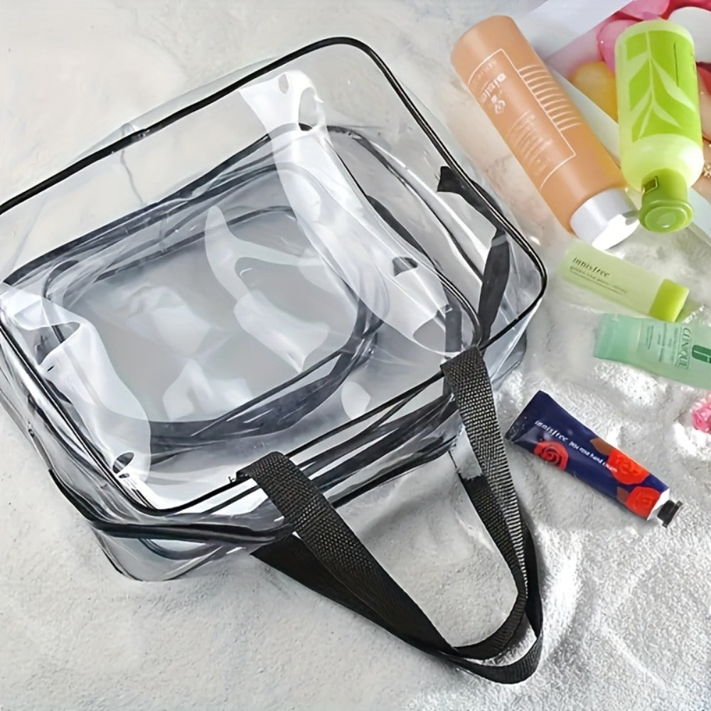 9/10pcs Clear Makeup Bags - High-Quality Transparent Storage Bags, Beach Bag, Clear Bag, with Secure Zipper Closure - Reusable, Organizer Bags for Travel And Home Storage - Multi-Functional Storage Solution, Suitable for Beach And Outdoor Use