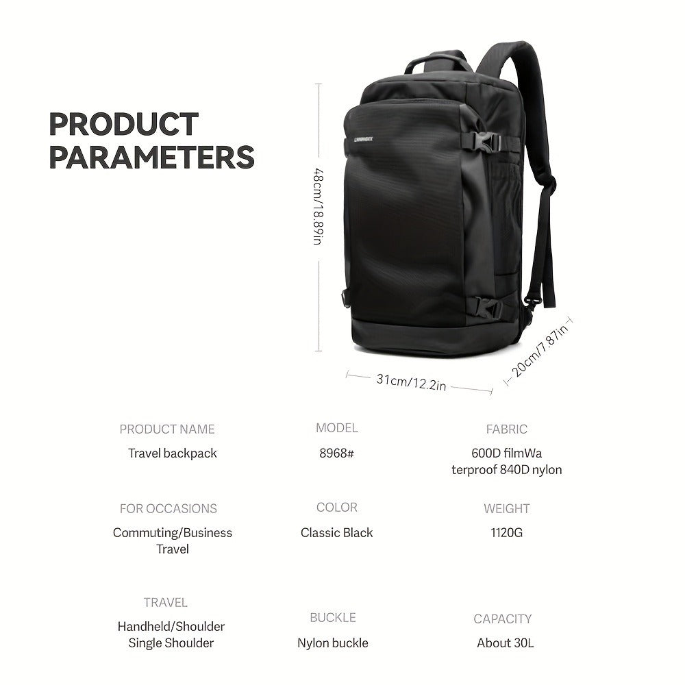 Air Travel Backpack, Sturdy 10.57gal TSA Approved Carry-On Luggage, Business Rucksack, Weekend Daypack, Accommodates 17.3 Inch Laptop