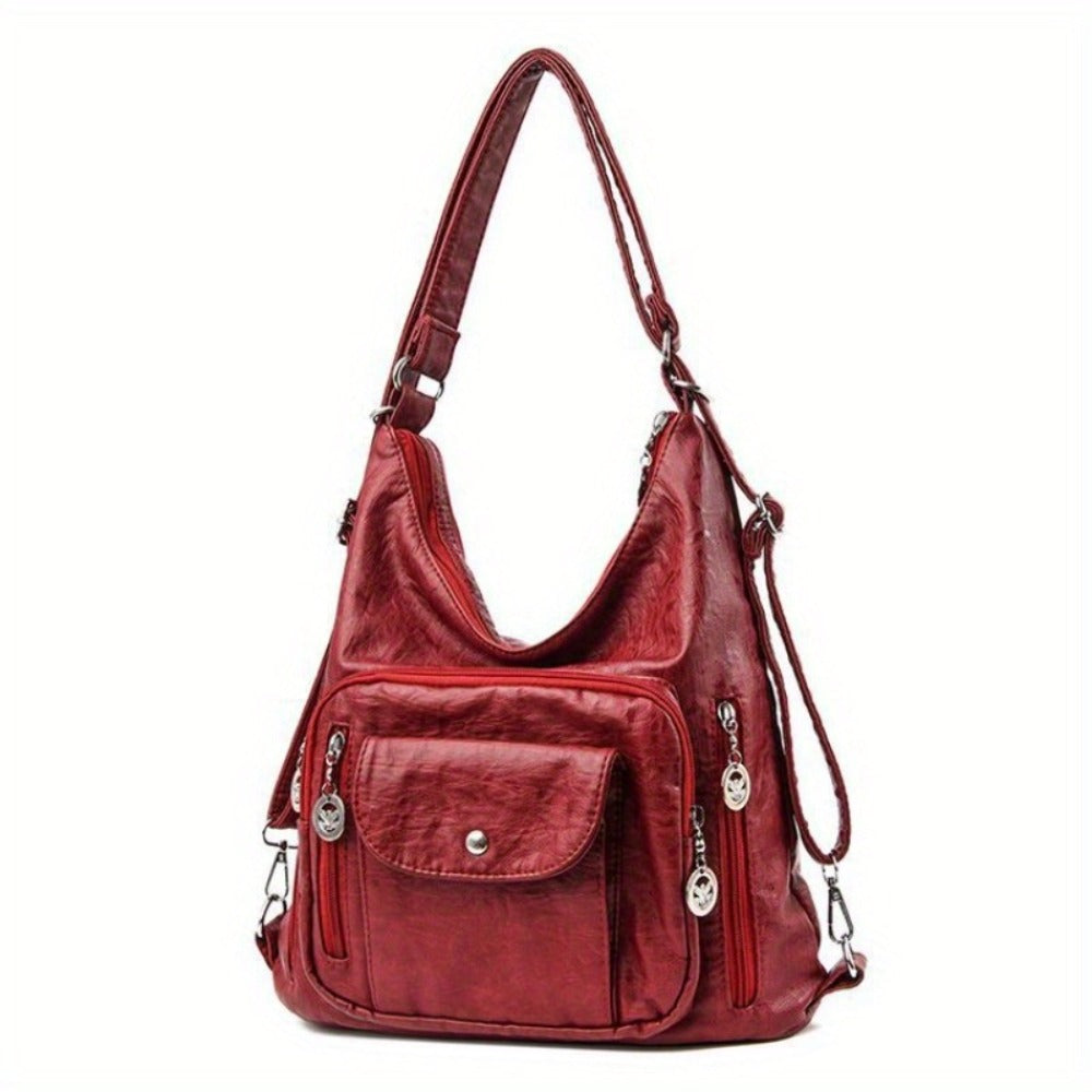 Women's Fashion Shoulder Bag, Vintage Backpacks, Large Capacity Crossbody Bag with Water Bottle Holder, Casual Sports & Vacation Ready