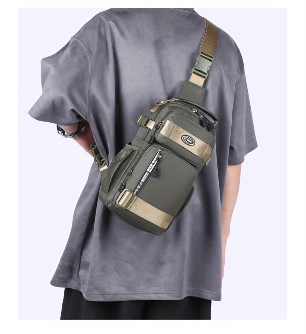 Men's Chest Bag Crossbody Sling Bag for Women Large Capacity Fashionable Travel Casual Phone Holder Gift for Boyfriend Him Perfect Gift Idea Four Types Of Carrying Methods Single Shoulder, Crossbody, Double Back, Handbag
