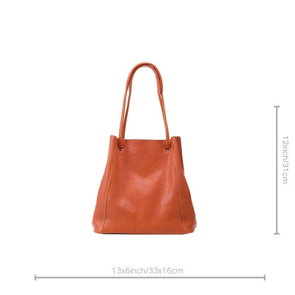 Leather Retro LadiesBucket Bag-Adjustable Shoulder Strap, Spacious Inner Removable Mini Pocket, Delicate Stitching, 3 Colors Available -Multifunctional Handbag for Office, Travel and Daily Essential, Stylish and Durable Tote Bag