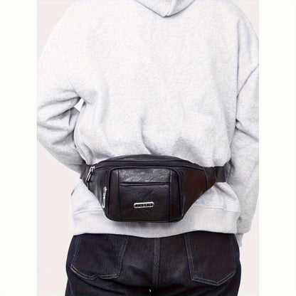 A Waist Bag Made of Faux Leather, Available in Three Colors for Both Men And Women, Featuring an Adjustable Strap. Ideal for Activities Like Exercise, Running, Travel, Hiking, And Fitness, It Offers Ample Space for Your Phone
