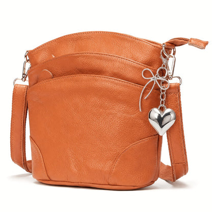 Premium Genuine Leather Crossbody Bag - Luxurious, Versatile, And Spacious with Ample Storage - Handbag Purse Cross Body Organizer Smart Phone Pockets