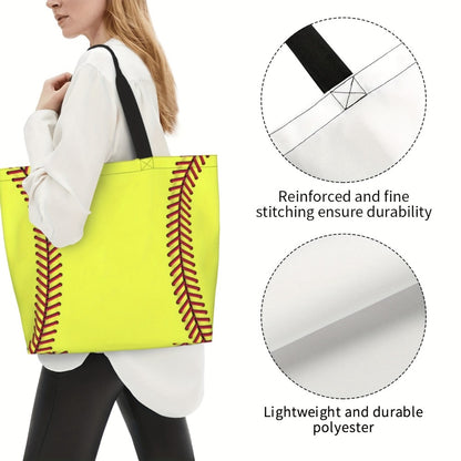 Woman Softball Tote Handbag Large Oversize Casual Sports Softball Mom Beach Travel Bag