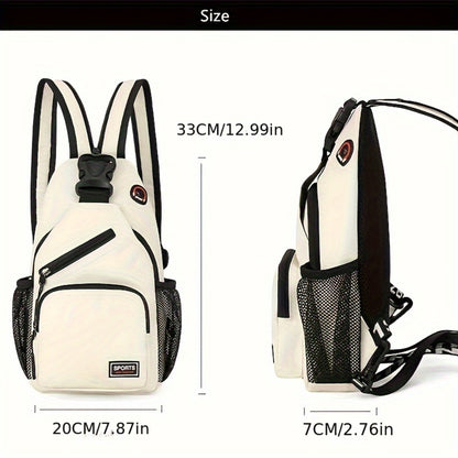 Women & Men Small Backpack With Earphone Hole - Multi-Functional Chest Bag - For Travel, Sports & Everyday Use - Perfect Gift for Students & Hikers