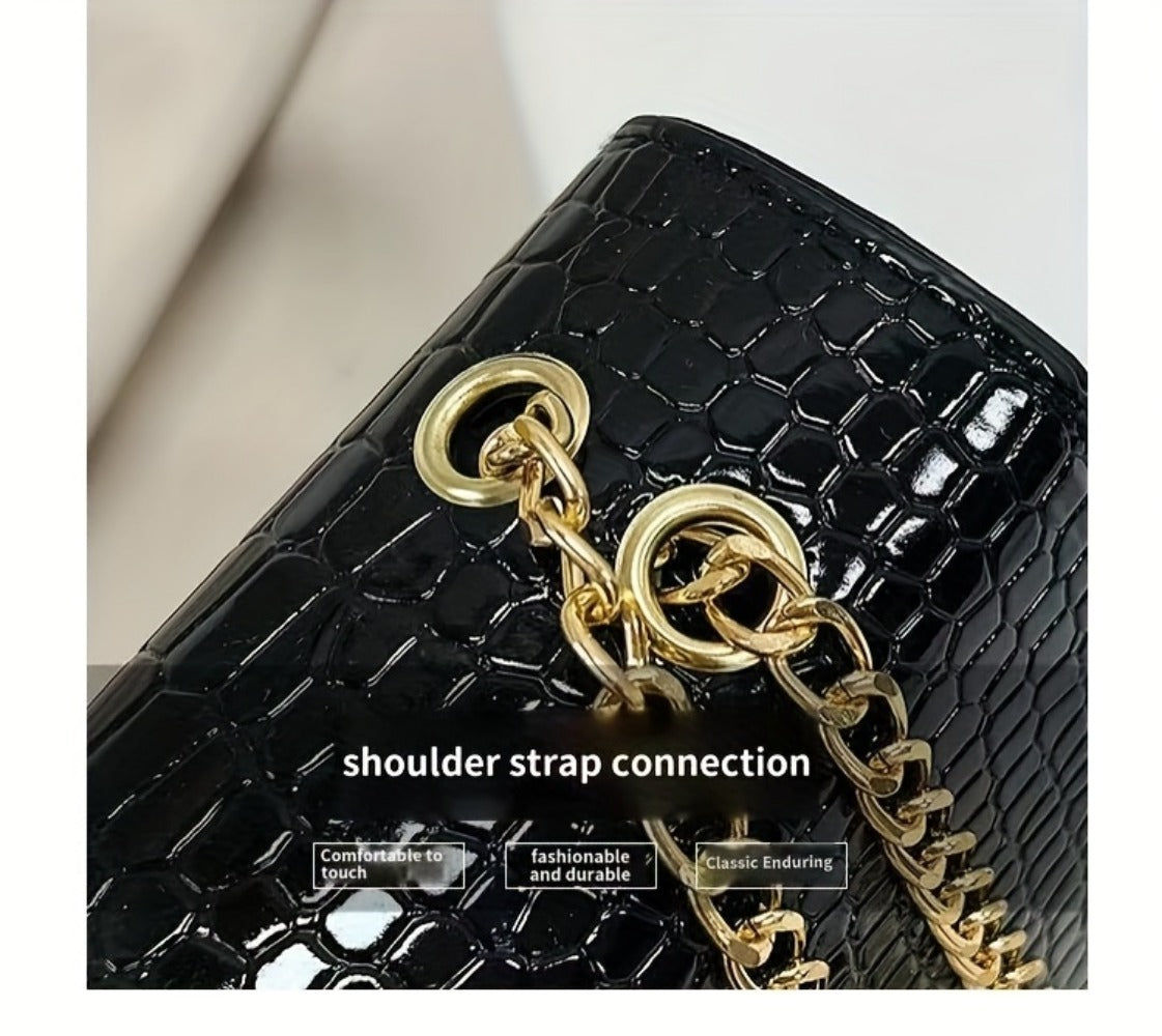 Crossbody Bag for Women – Crocodile Pattern Vintage Detachable Strap | Bag Vero – detail view 17